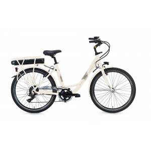 CICLO ELETTRICO DONNA 26 TELAIO 45 ALLUMINIO 6 VELOCITA' *AVORIO* - WORLD DIMENSION Sunset Plus