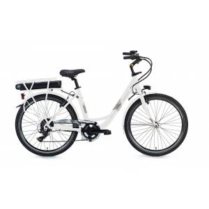 CICLO ELETTRICO DONNA 26 TELAIO 45 ALLUMINIO 6 VELOCITA' *BIANCO* - WORLD DIMENSION Sunset Plus