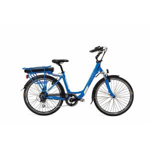 CICLO ELETTRICO DONNA 26 TELAIO 46 ALLUMINIO 7 VELOCITA' *BLU OPACO* - WORLD DIMENSION Crystal