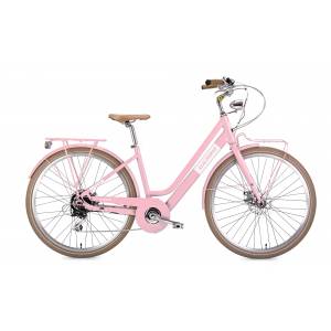 CICLO ELETTRICO DONNA 28 TELAIO 45 ALLUMINIO FRENI A DISCO CON BATTERIA INTEGRATA 7 VELOCITA' *ROSA* - WORLD DIMENSION Melody