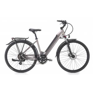 CICLO ELETTRICO DONNA 28 TELAIO 46 ALLUMINIO 7 VELOCITA' *GRIGIO OPACO* - WORLD DIMENSION Haira lady