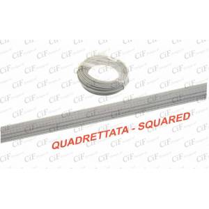 GUAINA 3,4x6,0x7,0mm. FILO TONDO CON RIVESTIMENTO QUADRETTATO *GRIGIO*