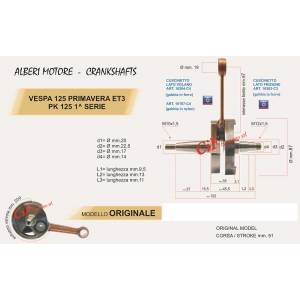 ALBERO MOTORE PIAGGIO 125 VESPA Et3/Primavera - MAZZUCCHELLI