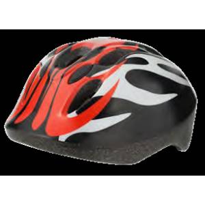 CASCO CICLO Tg.S (52-56) *ROSSO NERO BIANCO* - BONIN "Flames"