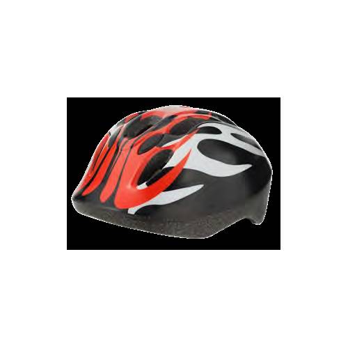 CASCO CICLO Tg.S (52-56) *ROSSO NERO BIANCO* - BONIN "Flames"