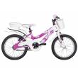 CICLO 16 MTB FEMMINA TELAIO 24 ACCIAIO 1 VELOCITA' *BIANCO FUXIA* - DOUBLEZZ "Flora"