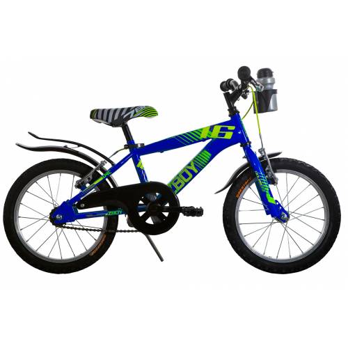 CICLO 16 MTB MASCHIO TELAIO 24 ACCIAIO 1 VELOCITA' *BLU GIALLO* - DOUBLEZZ "Z-boy"