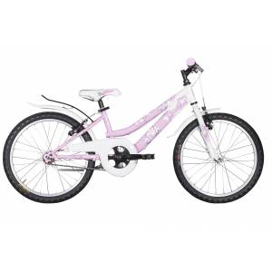 CICLO 20 MTB FEMMINA TELAIO 28 ACCIAIO 1 VELOCITA' *BIANCO ROSA* -  DOUBLEZZ "Flora"