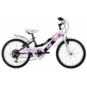 CICLO 20 MTB FEMMINA TELAIO 28 ACCIAIO 6 VELOCITA' *BIANCO NERO* -  DOUBLEZZ "Flora"