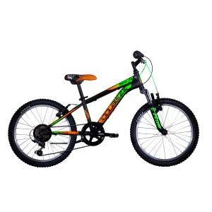 CICLO 20 MTB MASCHIO TELAIO 28 ACCIAIO 6 VELOCITA' FORCELLA AMMORTIZZATA *NERO ARANCIO VERDE" - DOUBLEZZ "Maniac"