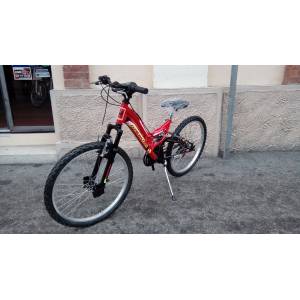 CICLO 24 MTB MASCHIO TELAIO ACCIAIO FULL SUSPENDED 18 VELOCITA' *ROSSO* - ROLLMAR "Predator"