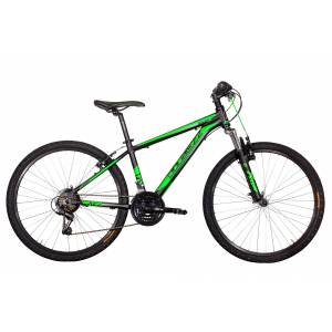 CICLO 26 MTB UOMO TELAIO 38 ALLUMINIO 21 VELOCITA' FORCELLA AMMORTIZZATA *NERO VERDE* - DOUBLEZZ "Boxer"