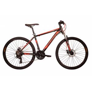 CICLO 26 MTB UOMO TELAIO 38 ALLUMINIO 21 VELOCITA' FRENI A DISCO MECCANICI FORCELLA AMMORTIZZATA *NERO ROSSO* - DOUBLEZZ "Boxer