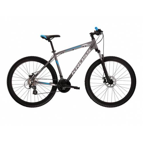 CICLO 27.5 MTB UOMO TELAIO ALLUMINIO Tg.L 21 VELOCITA'  FRENI A DISCO MECCANICI FORCELLA AMMORTIZZATA *GRIGIO AZZURRO" - KROSS