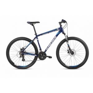 CICLO 27.5 MTB UOMO TELAIO ALLUMINIO Tg.M 21 VELOCITA'  FRENI A DISCO MECCANICI FORCELLA AMMORTIZZATA *BLU BIANCO" - KROSS Hexa