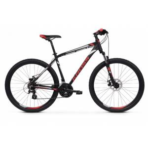 CICLO 27.5 MTB UOMO TELAIO ALLUMINIO Tg.M 21 VELOCITA'  FRENI A DISCO MECCANICI FORCELLA AMMORTIZZATA *NERO ROSSO" - KROSS Hexa