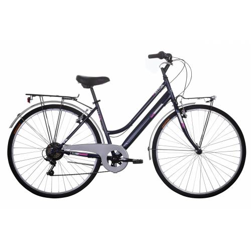 CICLO 28 CITY DONNA TELAIO 45 ACCIAIO 6 VELOCITA' *BLU SILVER FUXIA* - DOUBLEZZ Akhal