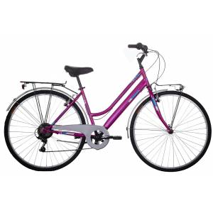 CICLO 28 CITY DONNA TELAIO 45 ACCIAIO 6 VELOCITA' *FUXIA AZZURRO SILVER* - DOUBLEZZ Akhal