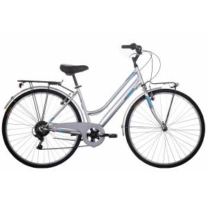 CICLO 28 CITY DONNA TELAIO 45 ACCIAIO 6 VELOCITA' *SILVER AZZURRO ANTRACITE* - DOUBLEZZ Akhal