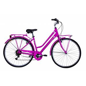 CICLO 28 CITY DONNA TELAIO 45 ALLUMINIO 21 VELOCITA' CAMBIO ACERA *FUXIA* - DOUBLEZZ "Travel Lady"