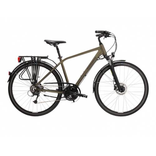 CICLO 28 CITY UOMO TELAIO ALLUMINIO 48 Tg.M 24 VELOCITA' FRENI A DISCO IDRAULICI FORCELLA AMMORTIZZATA *KHAKI* - KROSS Trans Ma