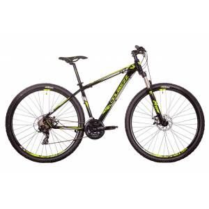 CICLO 29 MTB UOMO TELAIO 44/M ALLUMINIO 21 VELOCITA'  FRENI A DISCO MECCANICI FORCELLA AMMORTIZZATA *NEROGIALLO" - DOUBLEZZ "Ha