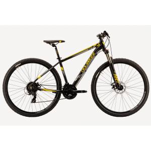 CICLO 29 MTB UOMO TELAIO 44/M ALLUMINIO 21 VELOCITA' FRENI A DISCO IDRAULICI FORCELLA AMMORTIZZATA *NERO GIALLO* - DOUBLEZZ Hac