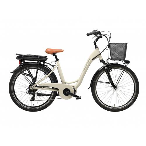 CICLO ELETTRICO DONNA 26 TELAIO 45 ALLUMINIO 6 VELOCITA' *PANNA* - ADRIATICA Vanity