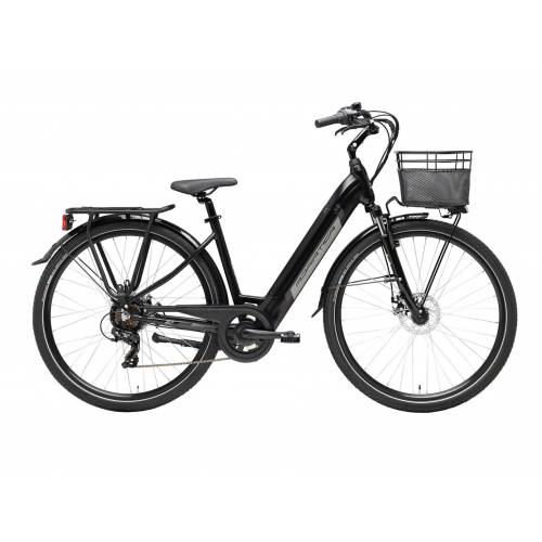 CICLO ELETTRICO DONNA 28 TELAIO 45 ALLUMINIO CON BATTERIA INTEGRATA 6 VELOCITA' *GRIGIO METALLIZZATO* - ADRIATICA E1 Lady