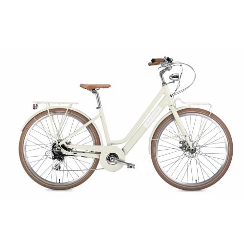 CICLO ELETTRICO DONNA 28 TELAIO 45 ALLUMINIO FRENI A DISCO CON BATTERIA INTEGRATA 7 VELOCITA' *CREMA* - WORLD DIMENSION Melody