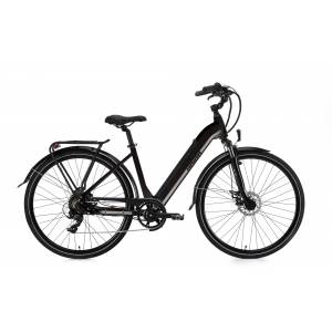 CICLO ELETTRICO DONNA 28 TELAIO 46 ALLUMINIO 7 VELOCITA' *NERO OPACO* - WORLD DIMENSION Haira lady