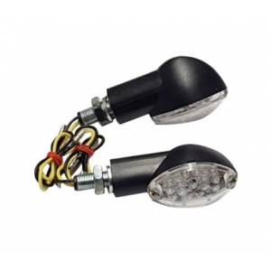 COPPIA FRECCE LED GAMBO CORTO VETRO BIANCO *NERO*  - Eye 2