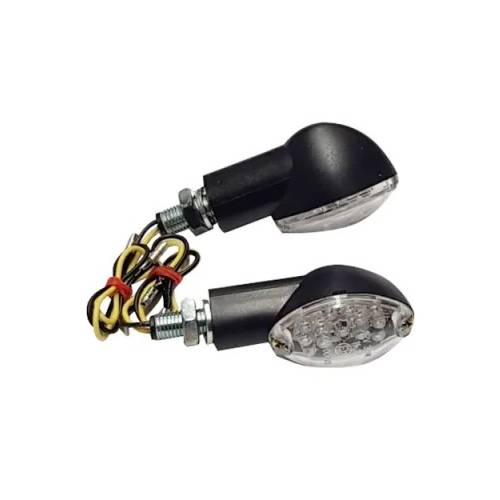 COPPIA FRECCE LED GAMBO CORTO VETRO BIANCO *NERO*  - Eye 2