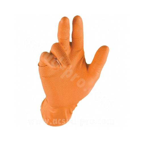 GUANTI LAVORO NITRILE GRIP *ARANCIONE* Tg.XXL 50pz.