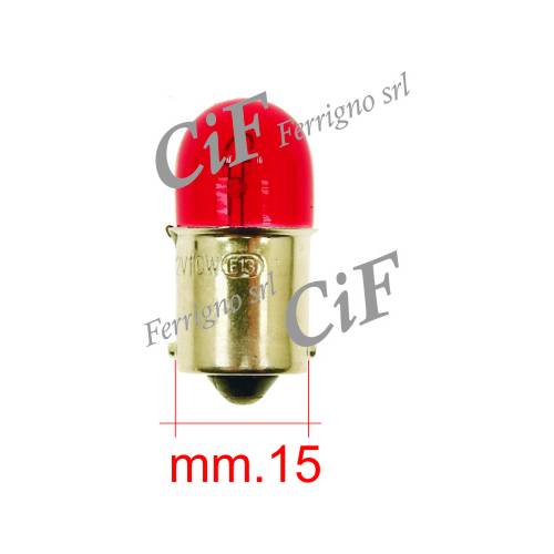 LAMPADA 12V 10W SFERA BA15s ROSSA