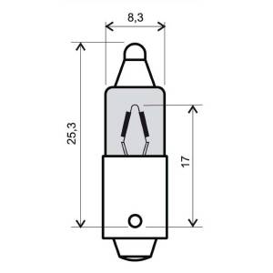 LAMPADA 12V 23W BA9s BAIONETTA PICCOLA