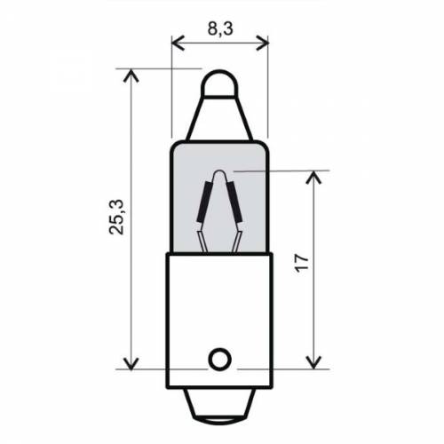 LAMPADA 12V 23W BA9s BAIONETTA PICCOLA