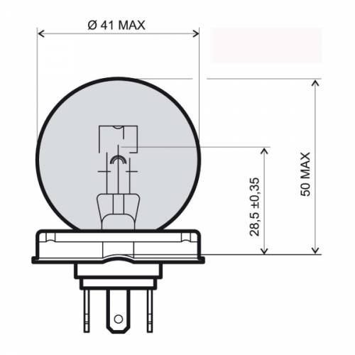 LAMPADA 12V 45/40W ASIMMETRICA P45T