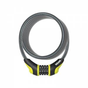 LUCCHETTO SPIRALE 12x1800mm. A COMBINAZIONE ONGUARD NEON *GIALLO*