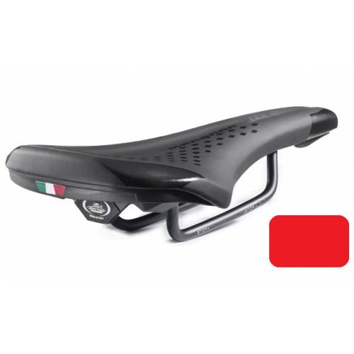 SELLA CICLO 250x145mm. *NERO ROSSO*  - Selle Montegrappa Menador