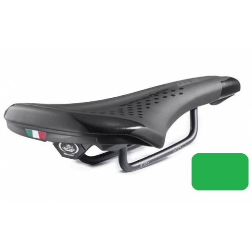 SELLA CICLO 250x145mm. *NERO VERDE*  - Selle Montegrappa Menador